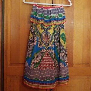 Strapless colorful dress